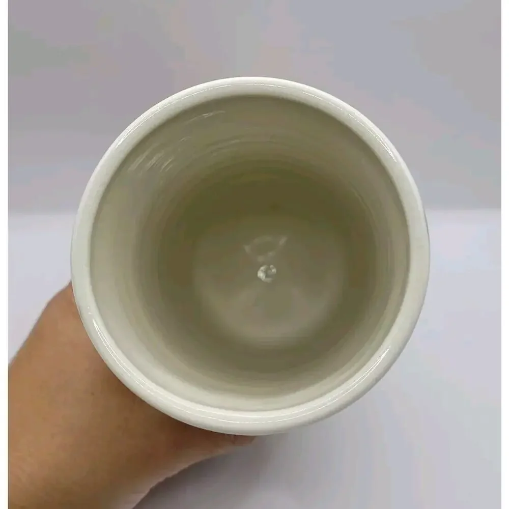 Linden Hills Pottery Signed Fuchsia Floral Cylindrical 6